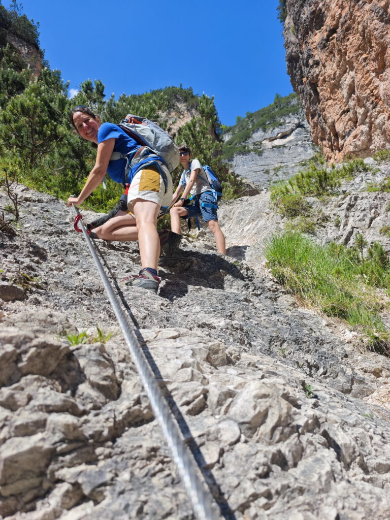Via Ferrata Giovanni Barbara - Abstieg in die Fanesschlucht